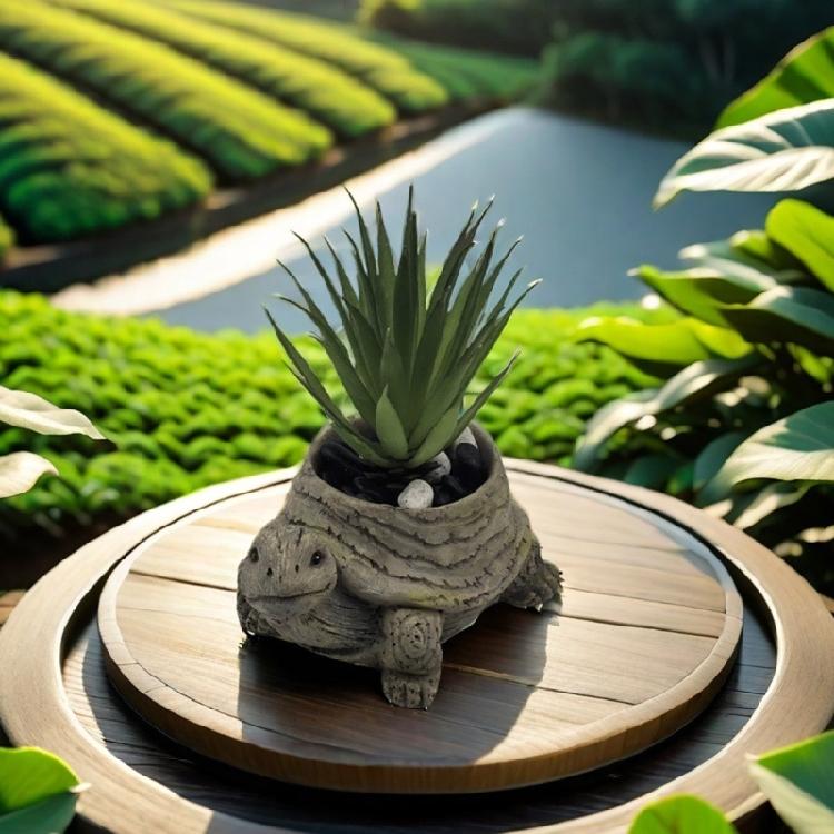 Animal Succulent Pots Cartoon Turtles/Snail/Hedgehog Plant Container Resin Planter for Indoor Cactus and Bonsais