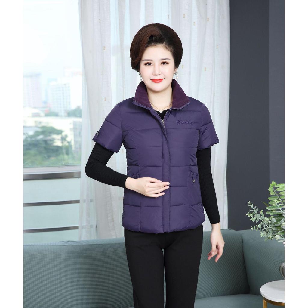 Women's Cotton Vest Short Sleeve Jacket Winter Cardigan Warm Loose Coat Designer Clothing Oversize Thickening