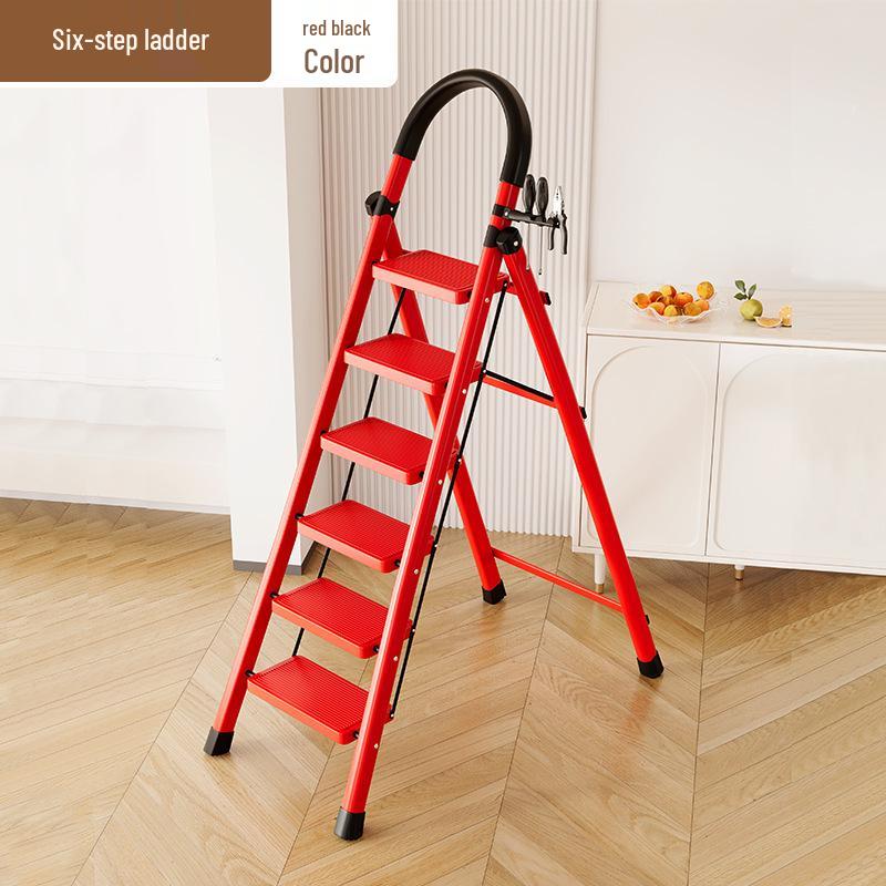 Multifunctional Carbon Steel Telescopic Folding A-Frame Ladder and Clothes Rack