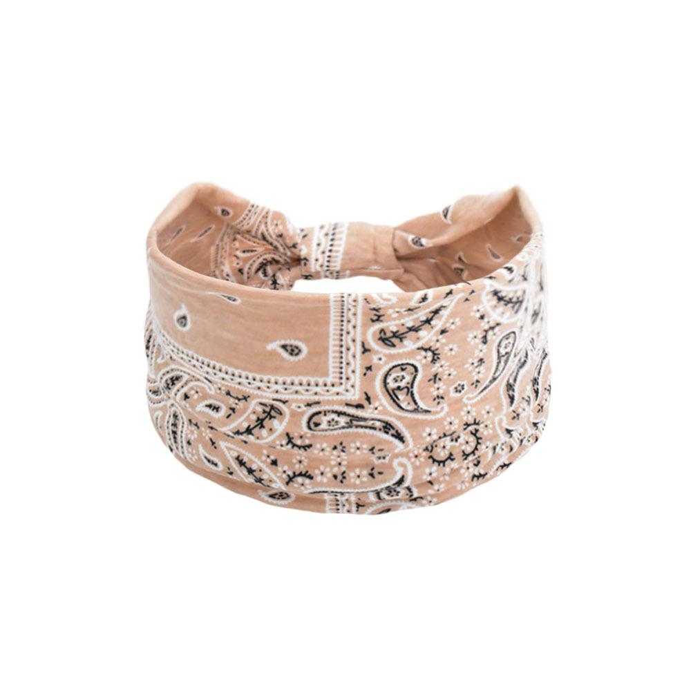 Women's Paisley Sport Yoga Headband - Sweat-Absorbing, Elastic Cotton, Bohemian Style