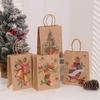 Christmas Candy Bags Kids Kraft Paper Gift With Holiday Print Decorative Treat Party Favors