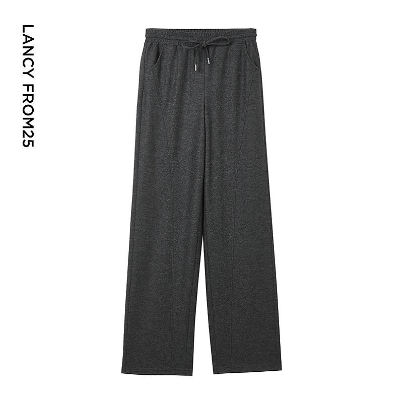 Langzi Women's 100% Wool Wide-Leg Knit Trousers