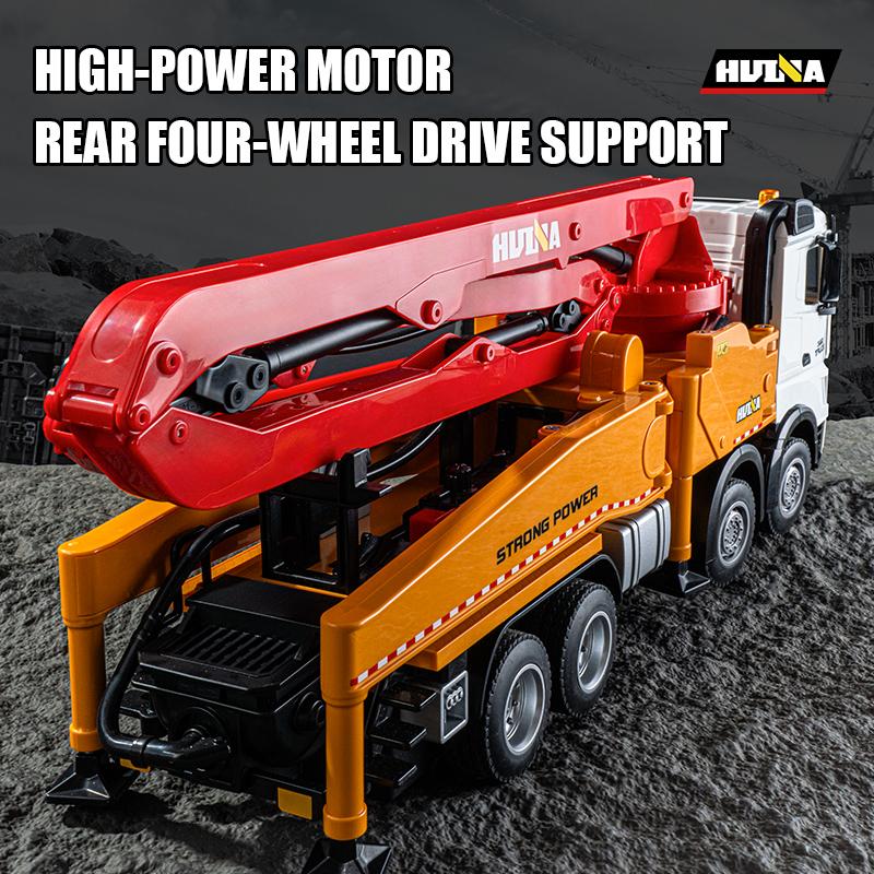 Huina1381 Vodní tryska Zvuk Světlo Domíchávač betonu Slitina Elektrické Dálkové Ovládání Inženýrské Auto Model Rypadla Chlapecká Hračka Dětský Dárek