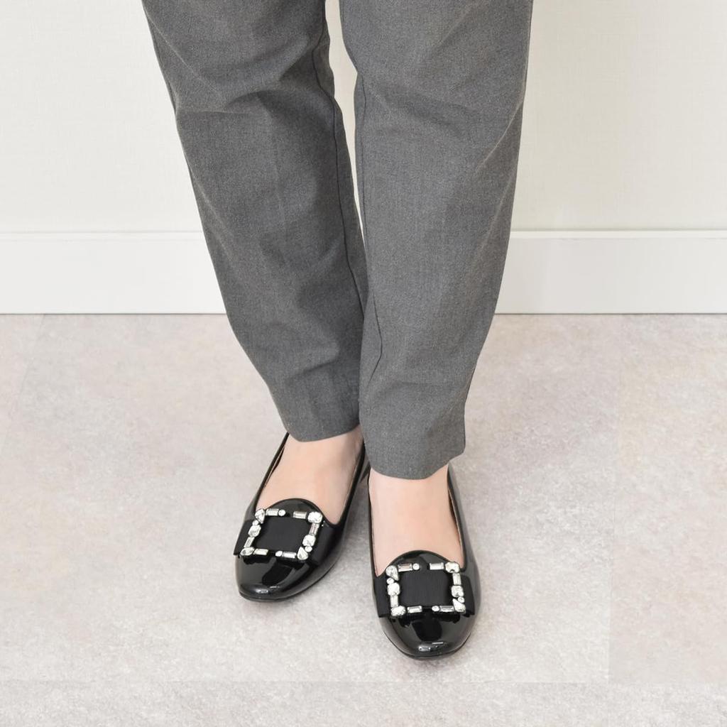 Bridget Birkin Women's Jewel Buckle Loafers, Black, Size 22.5cm, 541626