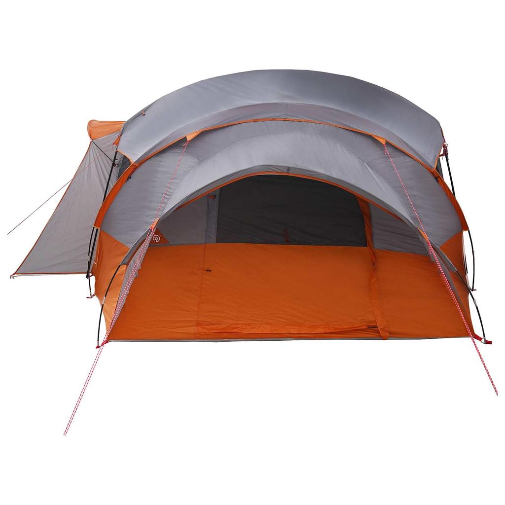Family Tunnel Tent with Rain Fly Waterproof Gray and Orange