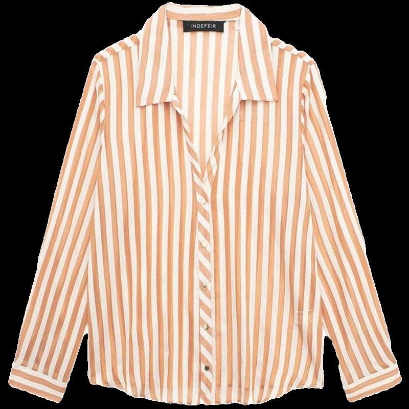 Fashion Style 2024 Spring New Women's Clothing Dignified Sense of Design All-Matching Striped Shirt 9878098 172