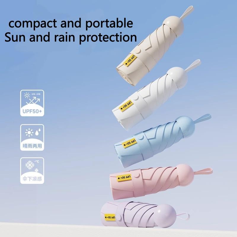 Dualuse Capsule Umbrella Portable Mini Rainproof Wind-resistant Sun Protection for Sunny And Rainy Days Outdoor Traveling