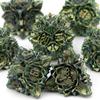 7 Pcs Green Yellow Lotus Flower  Metal Dice Solid Metal Polyhedral Dice Set Suitable for Role-Playing RPG  Board Game Card Game