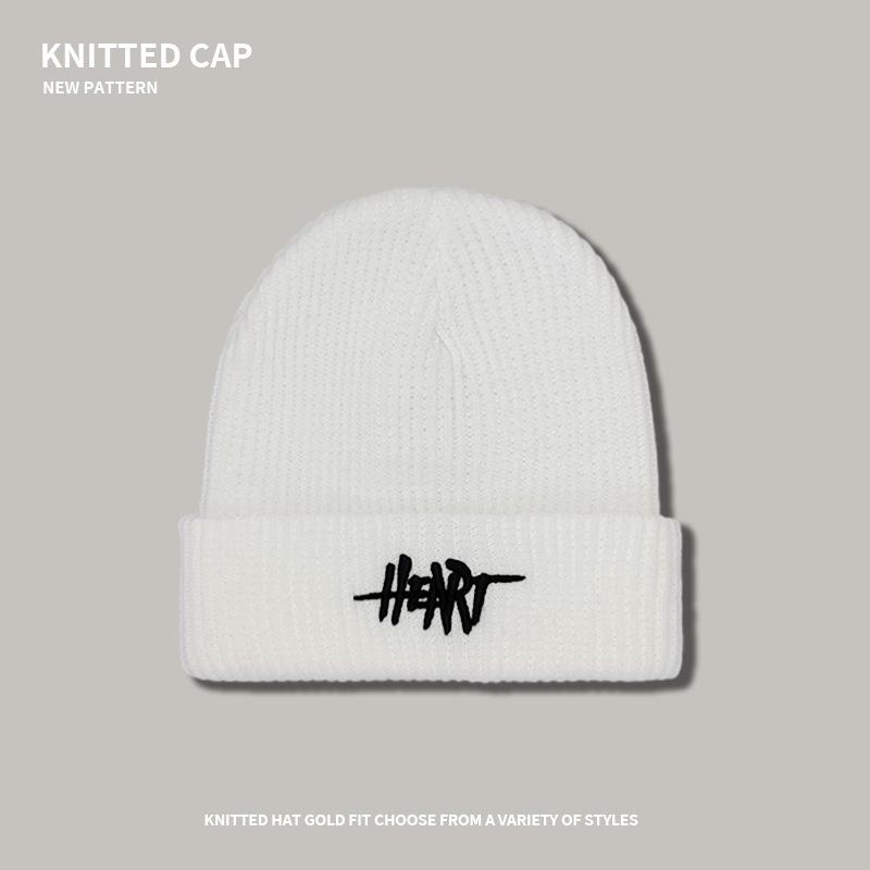 Tide brand embroidered letter knitted wool hat women's autumn and winter big head circumference windproof ear protection warm cover cold hat