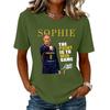 Unisex Casual Letter Print Neck Short Sleeve T-Shirt for Everyday Wear