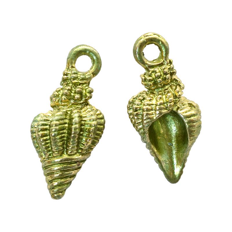 Multicolor Starfish & Seashell Conch Pendant — Marine Life DIY Alloy Jewelry Accessory