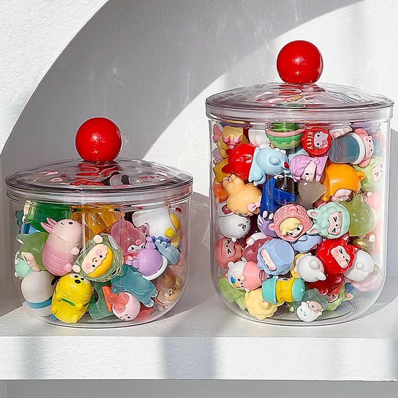 Mengli Transparent Storage Jar with Large Capacity for Figurines, Ornaments, and Food.