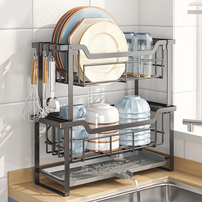 Nordic Style Double-Layer Kitchen Dish Drying Rack
