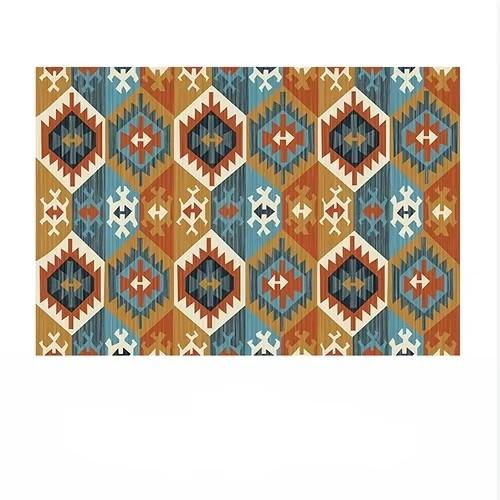Bohemian Pattern Decorative Carpet Tribal Style Moroccan Luxury Persian Art Multi-style Rug Geometric Loop-pile Rug