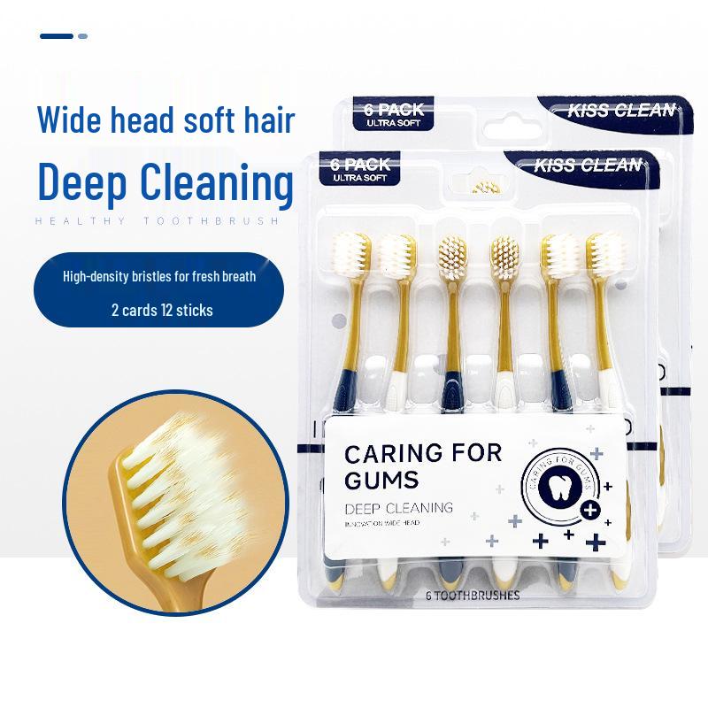 Sam's Club Adult Soft Bristle Wide Head Toothbrush 6-Pack, High Density Soft Silk