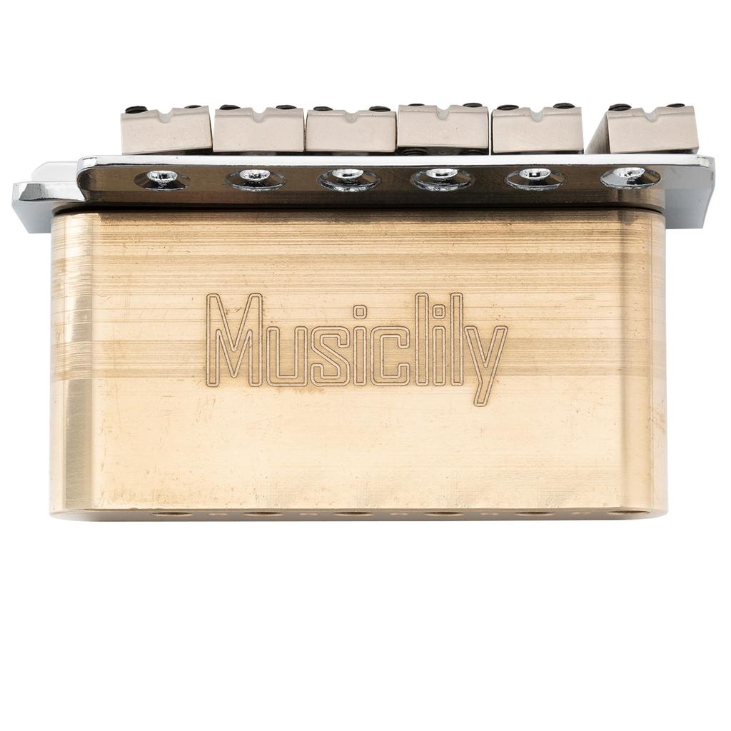 Musiclily Ultra Brass 36mm Tremolo Block with 10.8mm String Pitch for Strat Electric Guitars and Wilkinson M Series Bridges