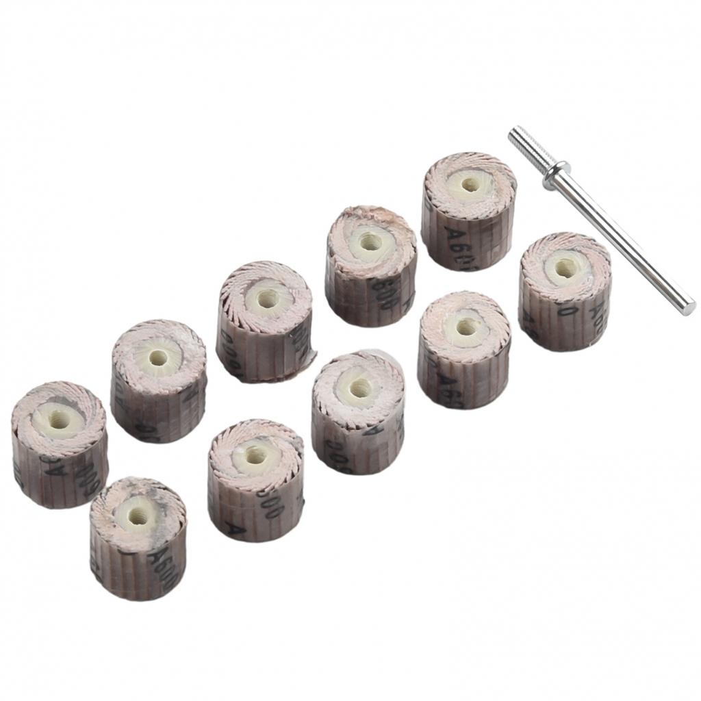10Pcs 12mm Flap Wheel Sandpaper Sanding Disc Grinding 80600 Grit