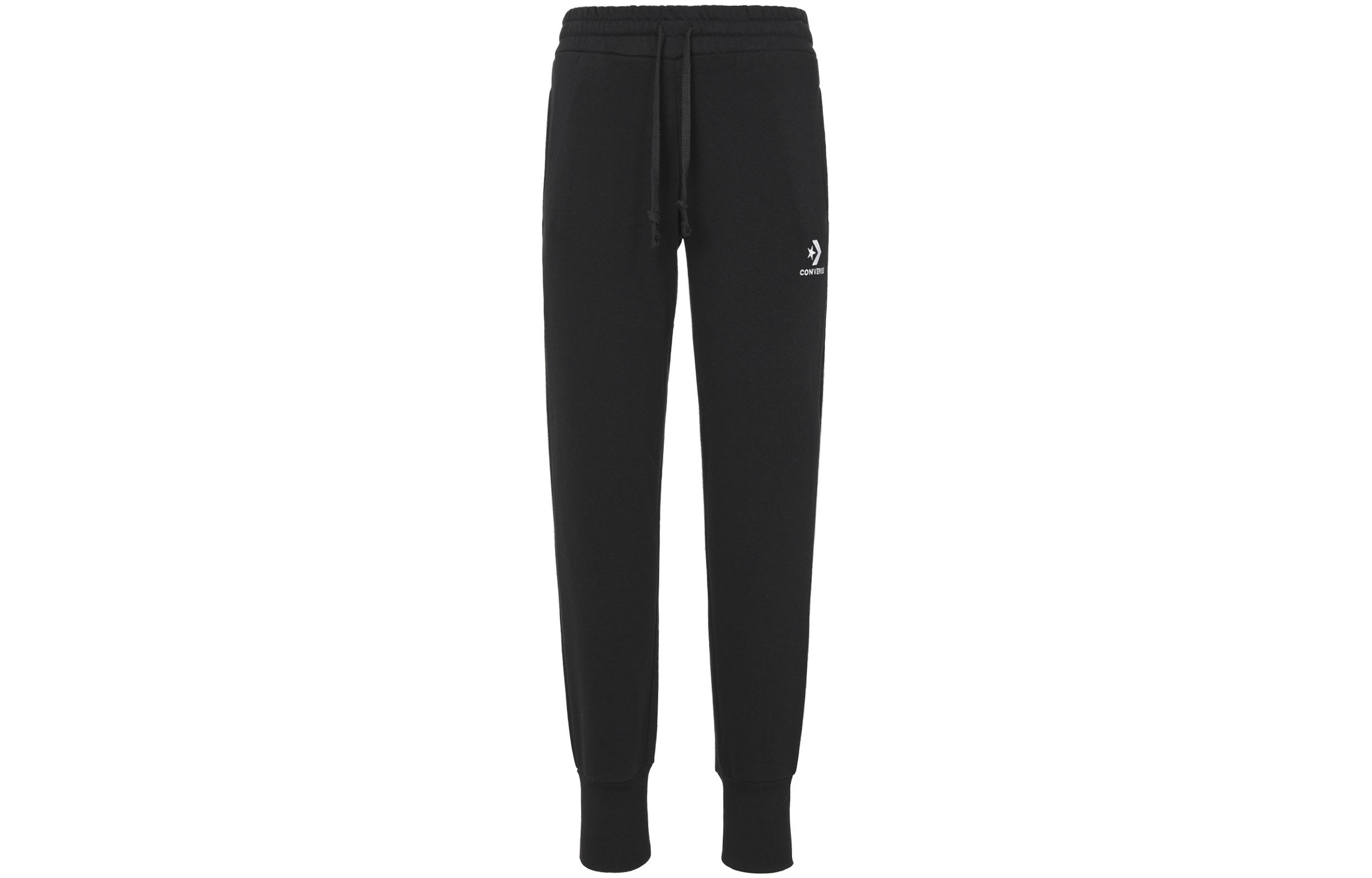 Converse Women's Black Knitted Sweatpants Moderate Straight Fit Pants 10008924-A01 Cm
