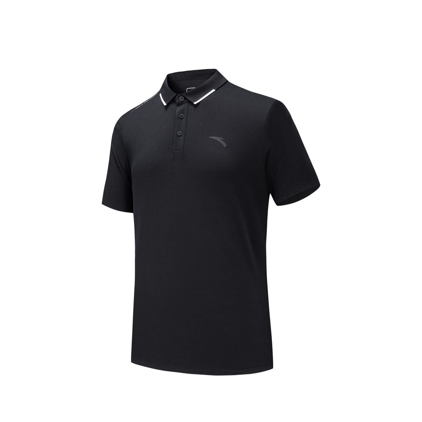 Anta Training Sports Casual Fashion Urban Commuting Skin-Friendly Comfortable Breathable Sweat-Wicking Polo Shirt Men tops Black 952627116-4 S