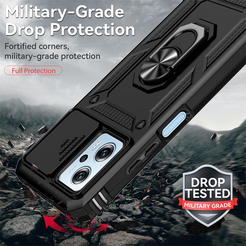 For Xiaomi Poco X4 GT 5G Case Magnetic Holder Ring Armor Cases For Poko Little X4 GT X4GT PocoX4 GT 5G Slide Lens Protect Cover