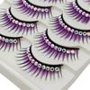 5 Pairs Glitter False Eyelashes with Rhinestones Colored Dramatic Lashes Hard Strip for Costume Photoshoot