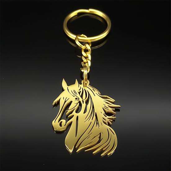 Keychain Hollow Horse Head Charm Key Chain Decorative Good Luck Key Holder Backpacks Handbags Car Key Accessories