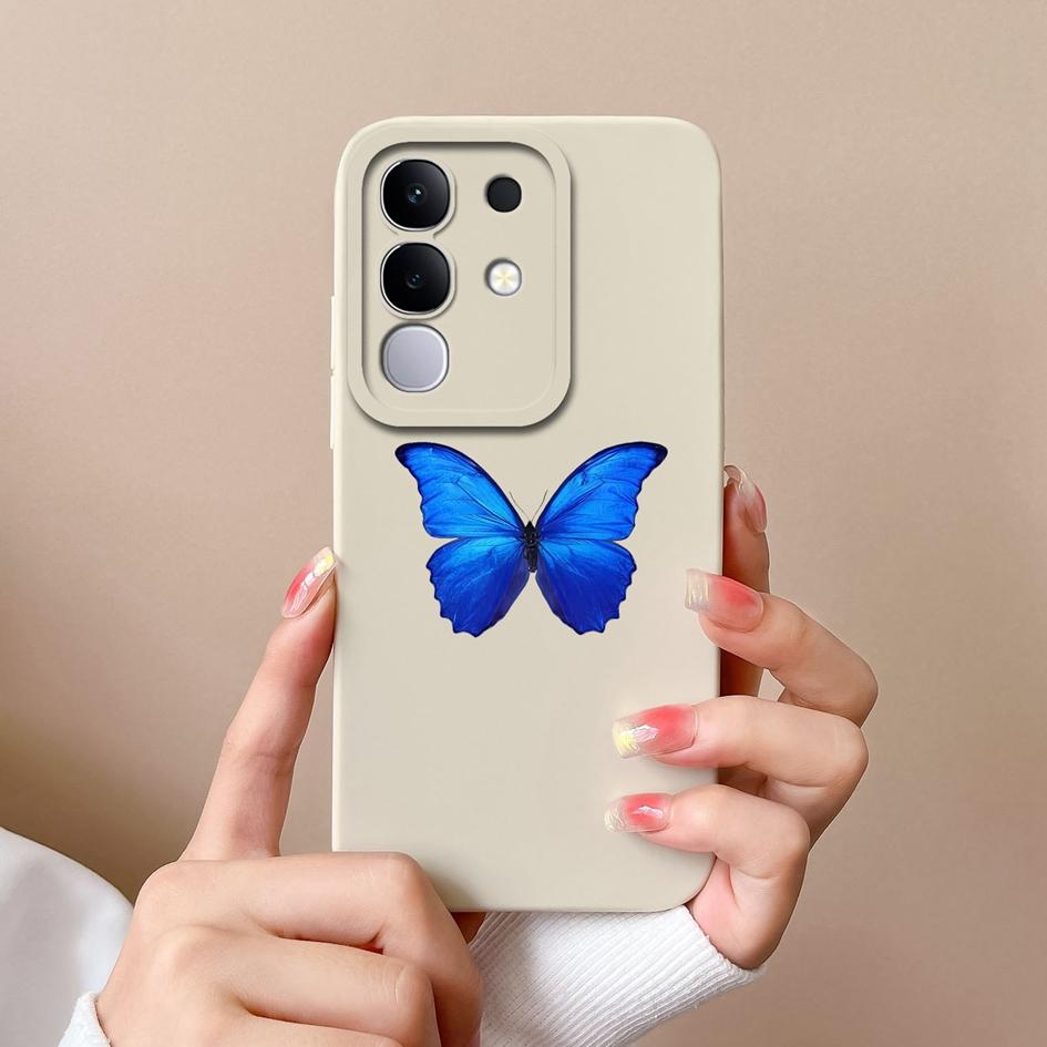 Für Vivo Y29 Y29S Y39 S19 Pro Y19S V30 V40e V50 Y04 T4x iQOO Z9s V40 Lite(IDN) Hülle Hübscher Schmetterling Gänseblümchen Weiches Silikon Anti-Sturz Schale Für Vivo Capa