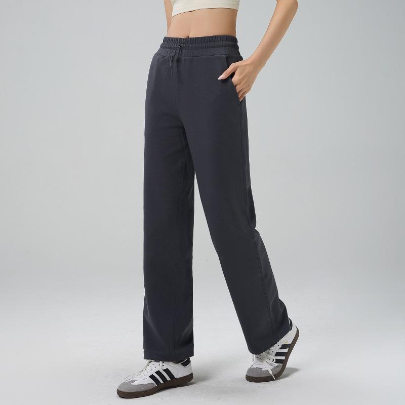 Pantalons de yoga larges et souples pour femmes, taille élastique lâche, drapé fin, droit, pour yoga, course à pied, fitness