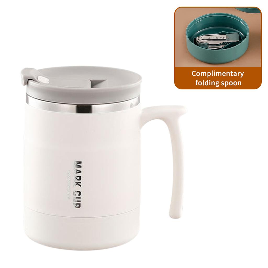 Thermal Cup 304 Stainless Steel Double-layer Insulated Coffee Mug With Spoon Portable Leak Proof Wter Cup For Student Adult