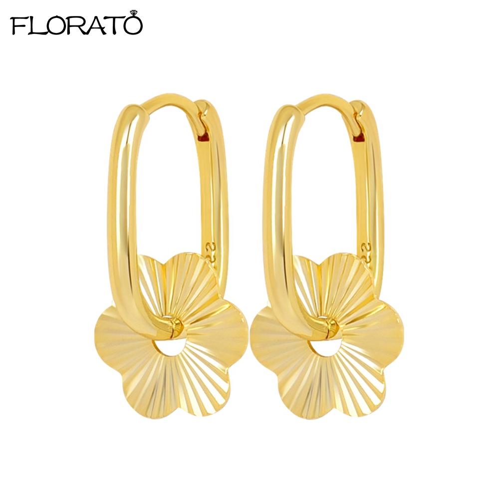 

Gold Color Metal Drop Earrings 925 Sterling Silver Needle Flower Pendants Hoop Earrings for Women 2026 New Personality Jewelry