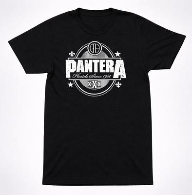 Pantera Hostile Since 1981 Crest Logo Black T-Shirt Groove Metal Band Tee