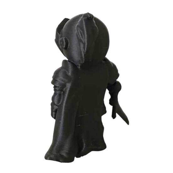 Mini Size Ornament, 3D Printed Knight Shape One-piece Molding Figurine, Dark Style Cartoon Design Decompression Desktop Decoration