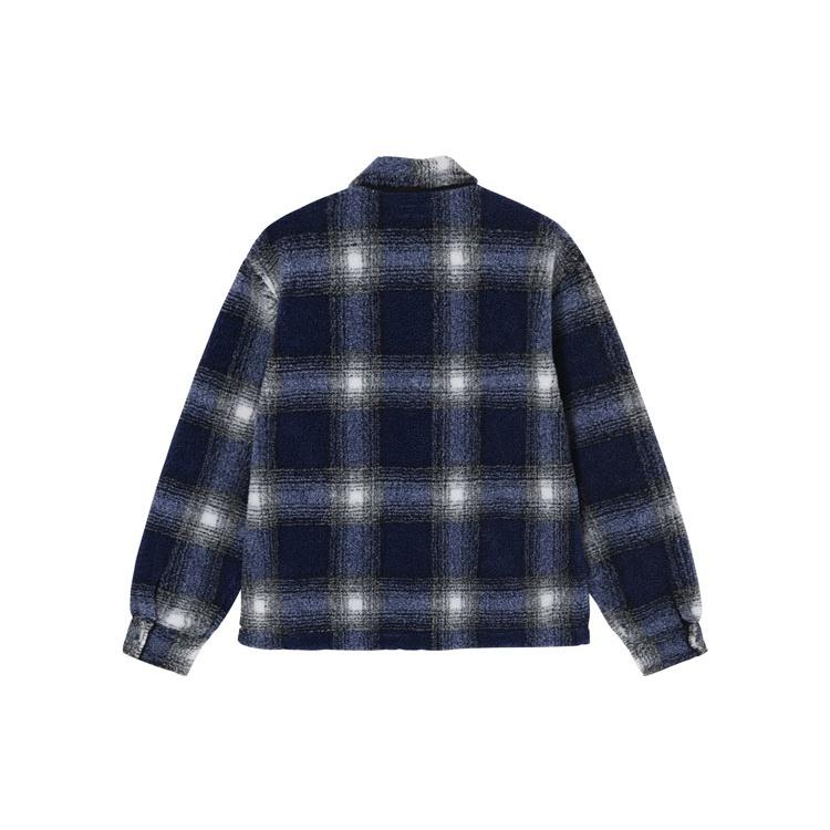 Stussy SS22 Shadow Plaid Sherpa Zip Shirt Unisex 1110224