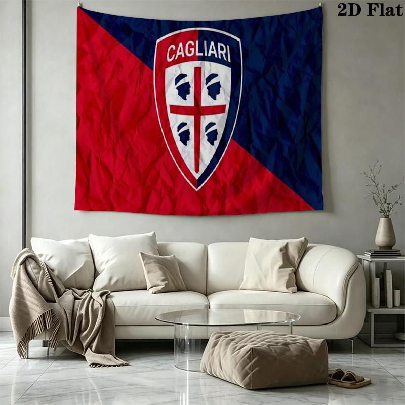Cagliari Calcio Wall Tapestry Aesthetic Wall Hanging Printed Fabric Blanket Decorative Tapestries for Bedroom Living Room Home Decor