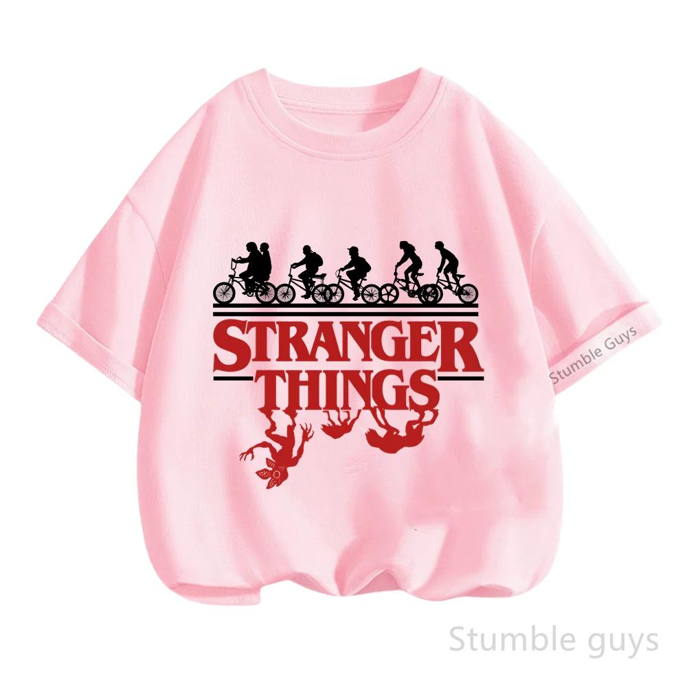 Summer Kids Daily Wear T-shirt Stranger Things Boys Clothes Girls Short Sleeve Anime Tshirt Tops Stranger Thıngs Tops
