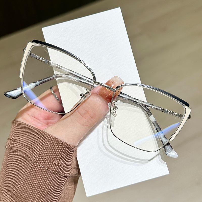 New Men Women Fashion Metal Eyeglass Frames Anti-blue Light Glasses Lightweight and Comfortable Computer Goggles Whosale