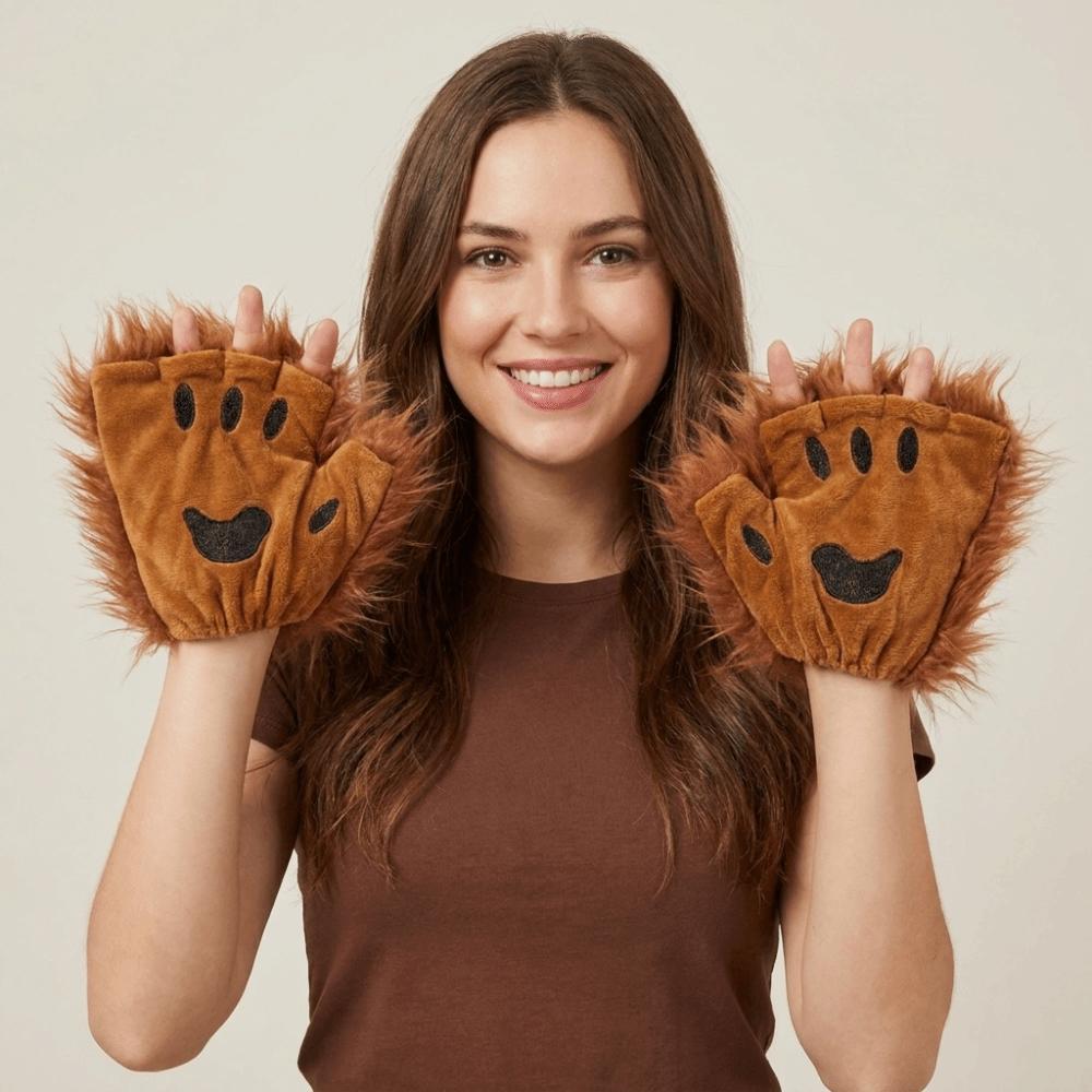 Wolfskralle Halloween Handschuhe Polyester Katzenpfoten Fäustlinge Niedliche Bärenpfoten Handschuhe Cosplay