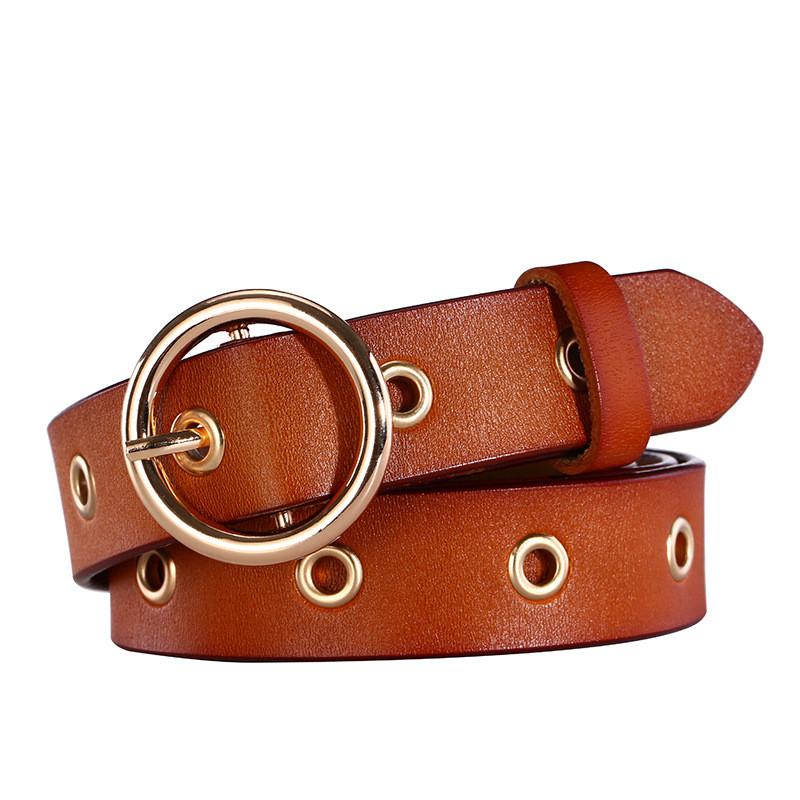 Wide Leather Twolayer Belt Women Vintage Circular Decoration Daily Wear Party