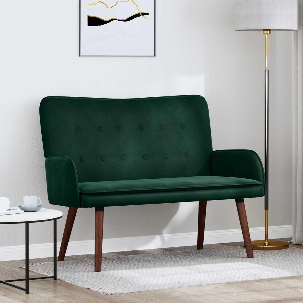 2 Seater Sofa Dark Green 115 x 61 x 87 cm Velvet (V)