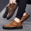 Fashion 2025 Classic Handmade Leather Men Shoes High Quality Breathable Comfy Outdoor Men Sneakers Vintage Lace-up Non-Slip Walk Shoes