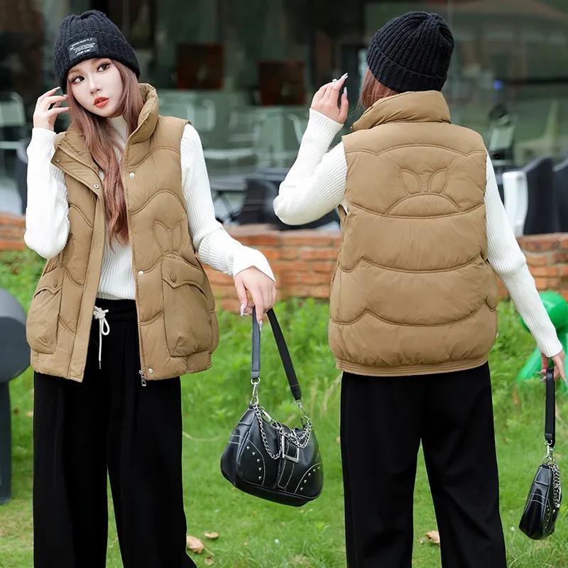 Winter Sleeveless Down Vest for Women    Stand-up Collar Warm Tank Top Casual Light Outerwear Vest