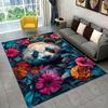 Panda Floral Rug - Colorful Tropical Flowers and Adorable Panda for Living Room Decor | Nature Inspired Carpets