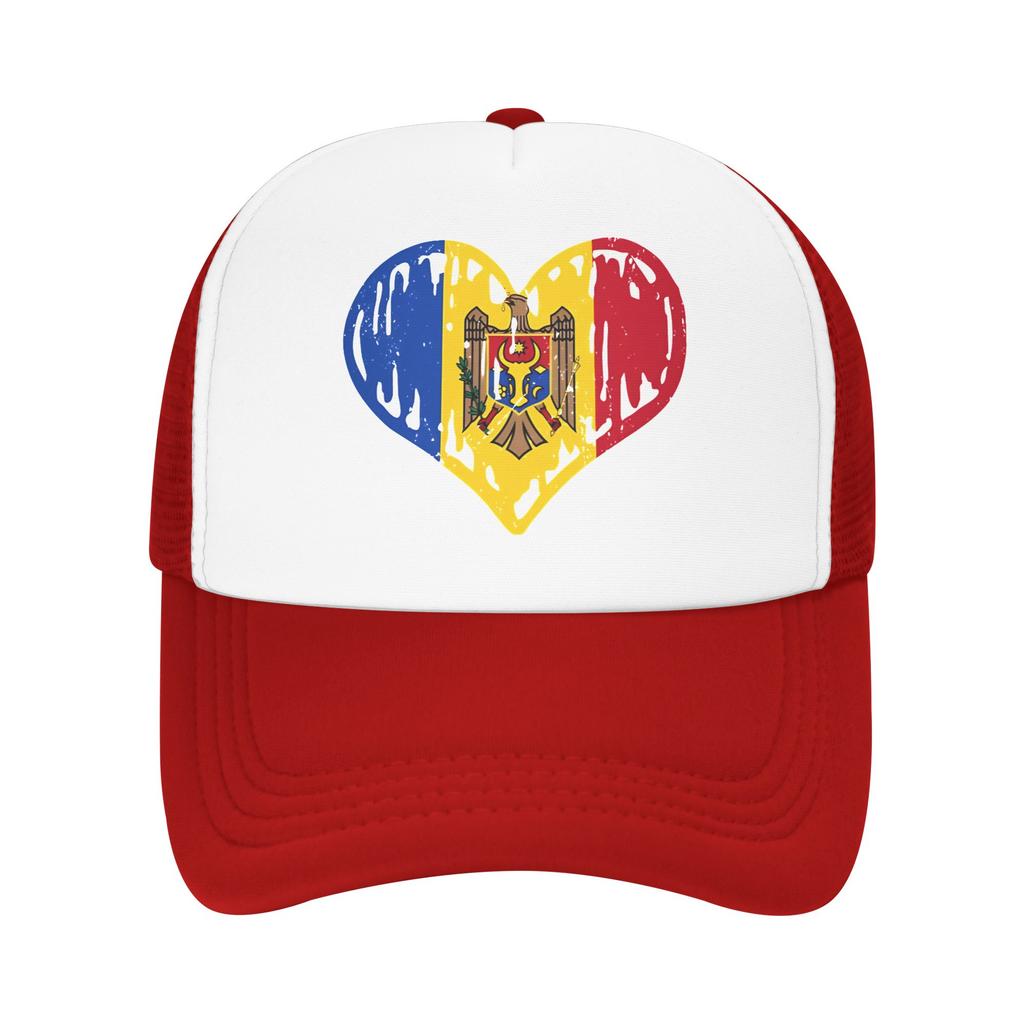 Moldova Flag Heart Love  Casual Baseball Cap  Hiking Fishing Sun Hats Spring High Quality Female Male y2k Cool Snapback Cap