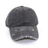 1pc Solid Distressed Perforated Mesh Washed Baseball Cap, Breathable Sun Protection Accessory For Spring and Summer, Adjustable
