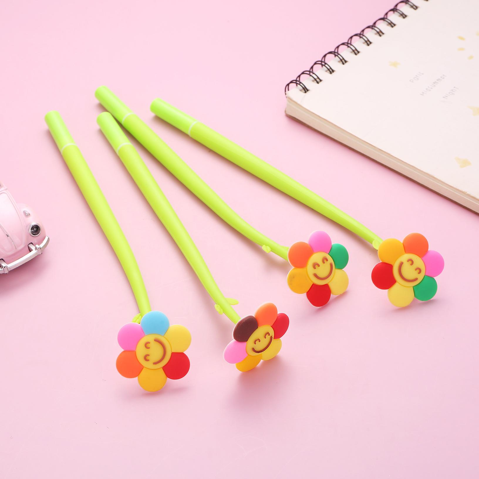 

8Pcs/Lot Cute Colorful Flower Shake Gel Pens Kawaii Panda Capybara Girl Gift Black Office Signature Pen Kids School Stationery
