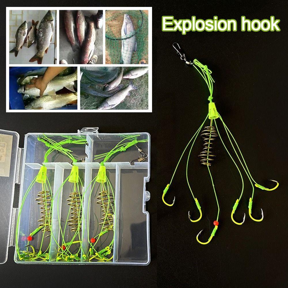 Method Leader Explosion String Hook Hanging Tackle Stainless Steel Feeder hook  Fishing