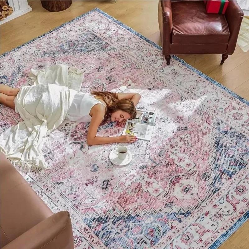 Textilien Unisex European And American Carpet Living Room Luxury High-End Carpet Bedroom Bed Blanket Retro Persian Carpeted Home Decoration Rug