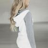 New 2020 Autumn/Winter Women's Patchwork Hooded Zipper Long Sleeve Hoodie, European American Style