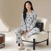 1A antibacterial pajamas women's 1011 new autumn all-pure cotton long-sleeved summer loungewear set spring and autumn models