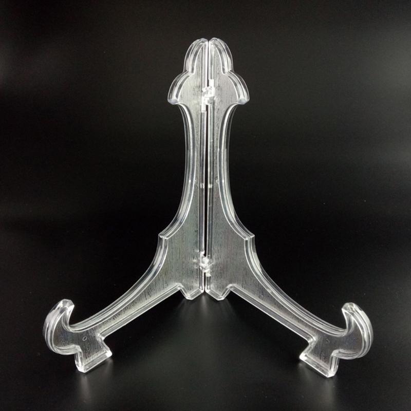 Sturdy ABS Plate Stands Heavy Duty Support for Secure Display of Plates Collectibles Foldable Rack for Compact Storage